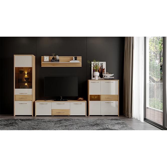 Konferenčný stolík Gala KLS-1F/GL lakované pacific walnut/beige