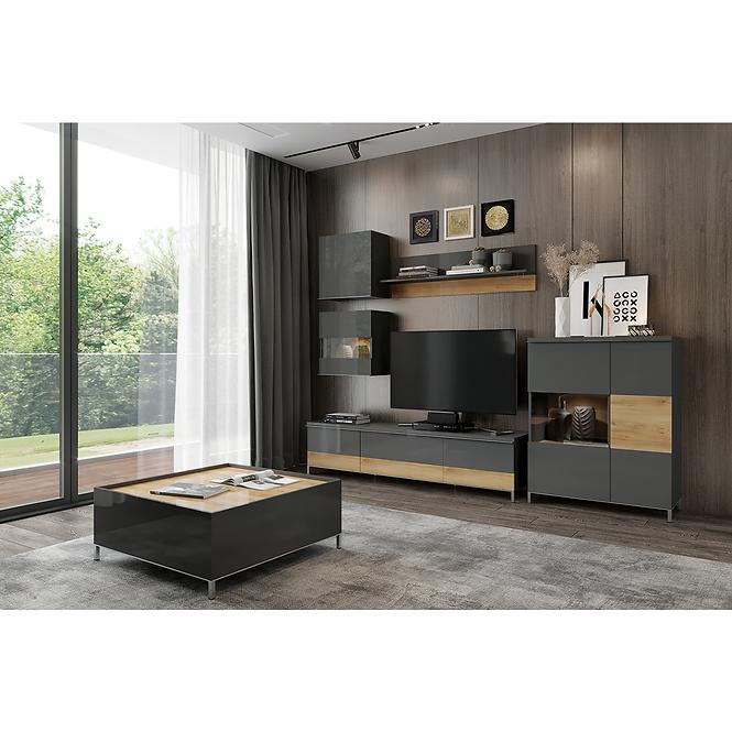 Konferenčný stolík Onyx KLS-2F/ON lakované anthracite/pacific walnut