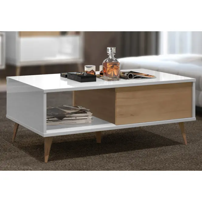 Konferenčný stolík Vida KLS lakované  pacific walnut/crystal white,5