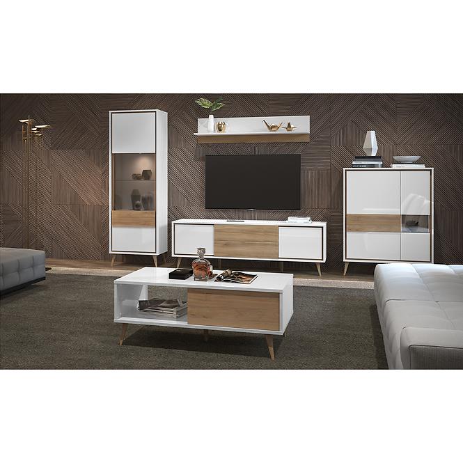 Konferenčný stolík Vida KLS lakované  pacific walnut/crystal white