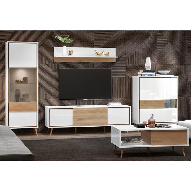 Konferenčný stolík Vida KLS lakované  pacific walnut/crystal white