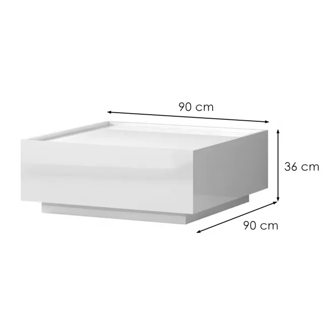 Konferenčný stolík Piano KLS-2F-70/KA/70 lakované crystal white