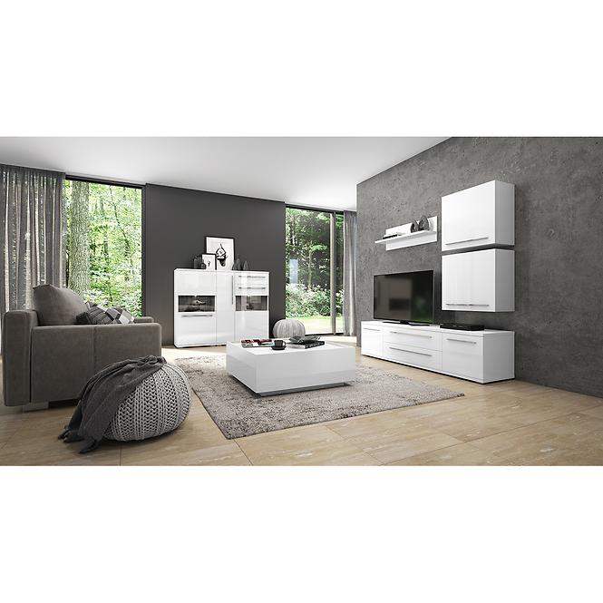 Konferenčný stolík Piano SET2-70/KA/70 lakované crystal white