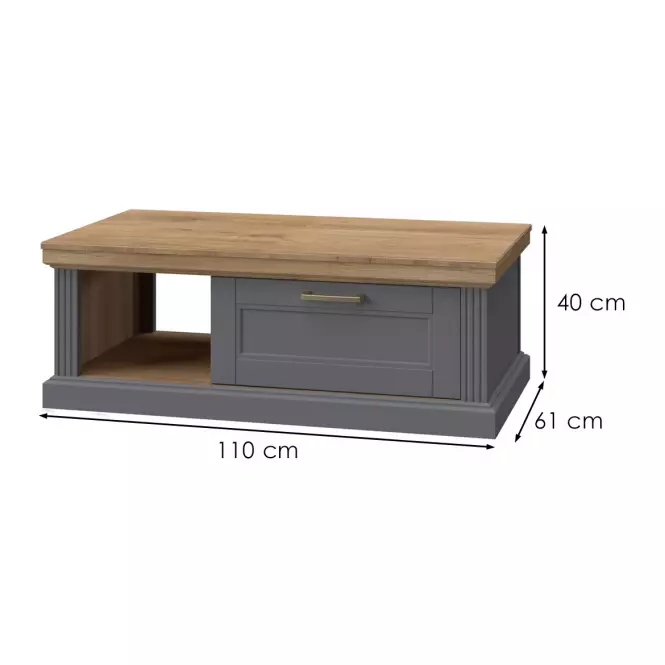 Konferenčný stolík Tara KLS graphite/pacific walnut,2