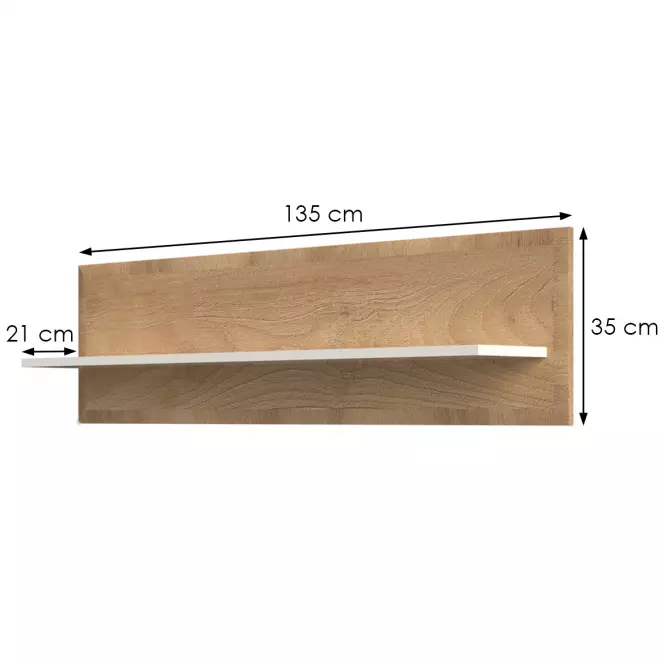 Polička Gala VP135/GL lakované pacific walnut/beige
