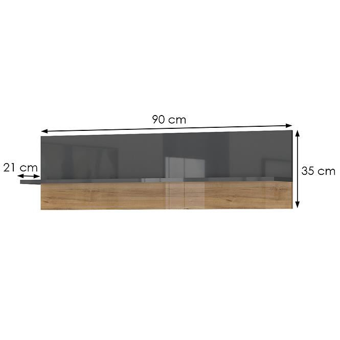 Polička Onyx VP90/ON lakované anthracite/pacific walnut