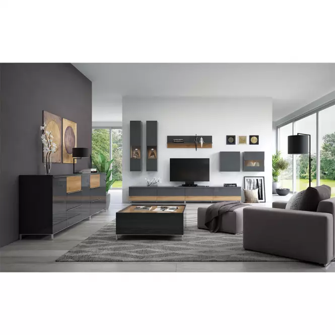 Polička Onyx VP90/ON lakované anthracite/pacific walnut