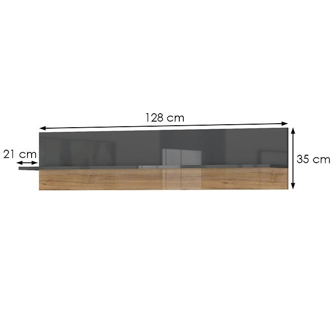 Polička Onyx VP128/ON lakované anthracite/pacific walnut