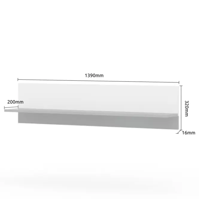 Polička Stela VP1 lakované tobacco/crystal white,3