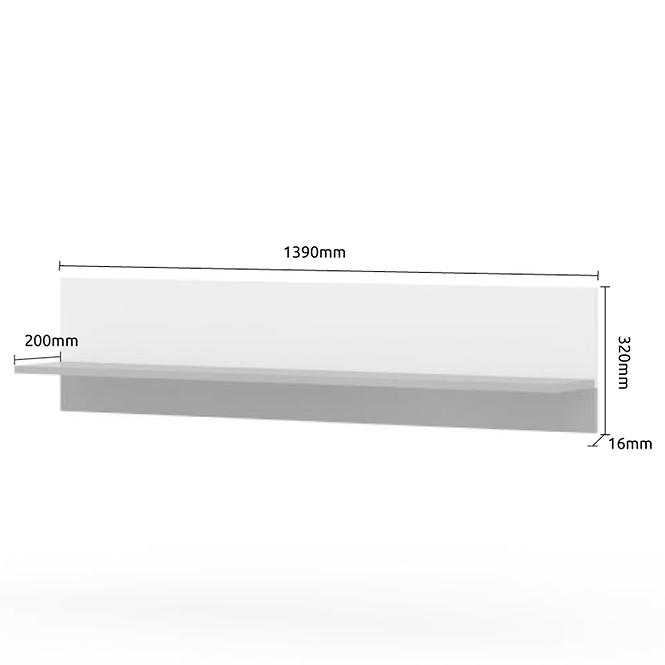 Polička Stela VP1 lakované tobacco/crystal white,3