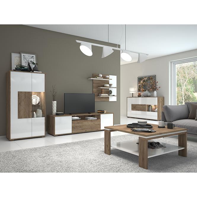 Polička Stela VP1 lakované tobacco/crystal white