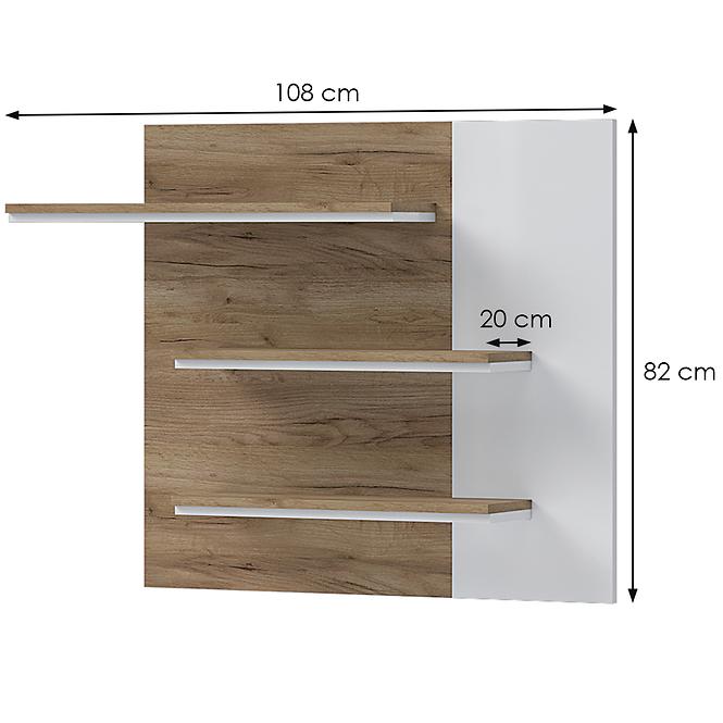Polička Stela VP lakované tobacco/crystal white,2