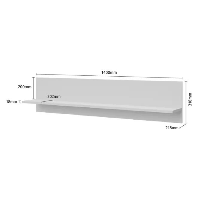 Polička Vida VP lakované pacific walnut/crystal white,3