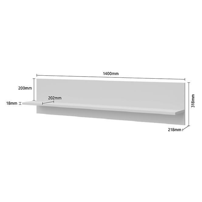 Polička Vida VP lakované pacific walnut/crystal white,3