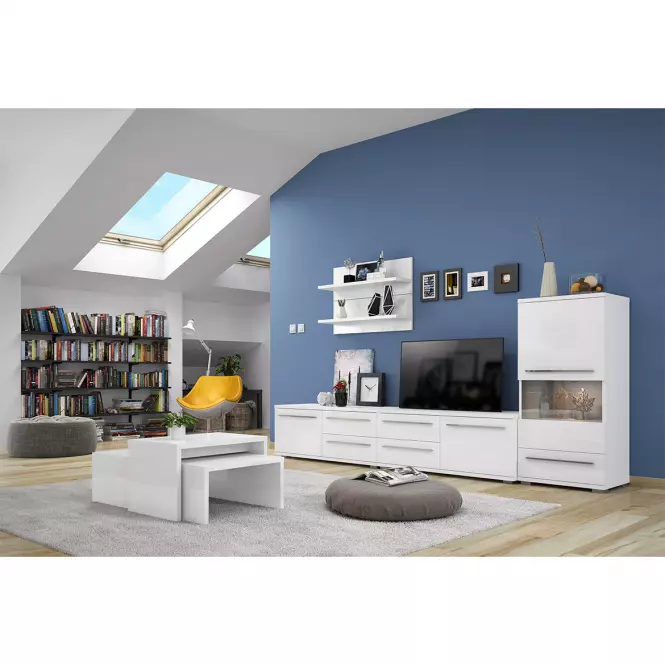 Polička Piano VP90/PN-70/KA/70 lakované crystal white