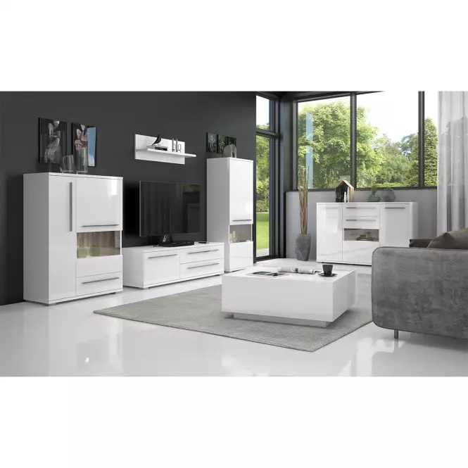 Polička Piano VP90/PN-70/KA/70 lakované crystal white