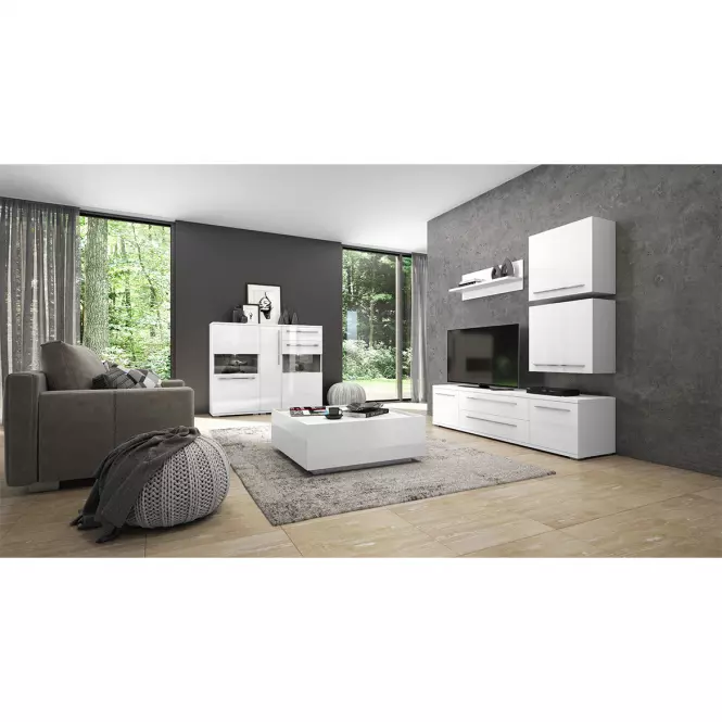 Polička Piano VP90/PN-70/KA/70 lakované crystal white