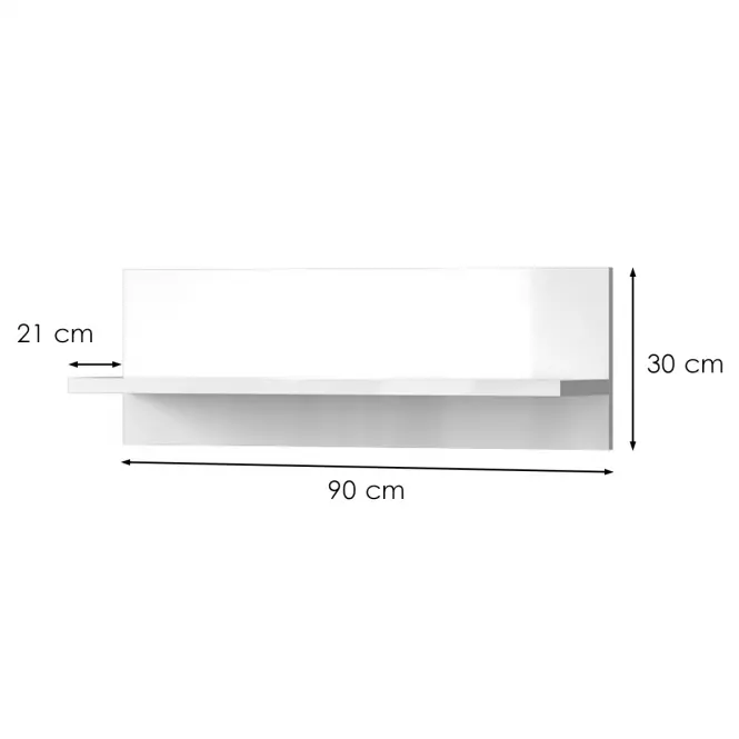 Polička Piano VP90/PN-70/KA/70 lakované crystal white
