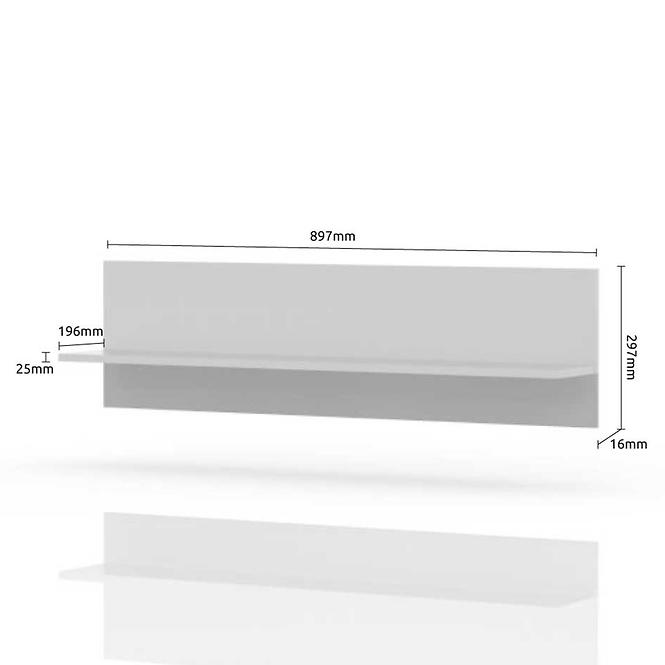 Polička Piano VP90/PN-70/KA/70 lakované crystal white
