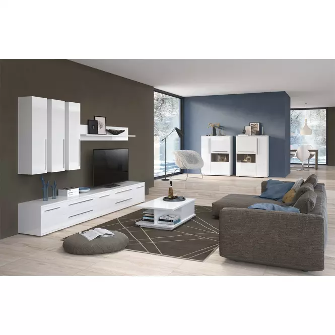 Polička Piano VP90/PN-70/KA/70 lakované crystal white