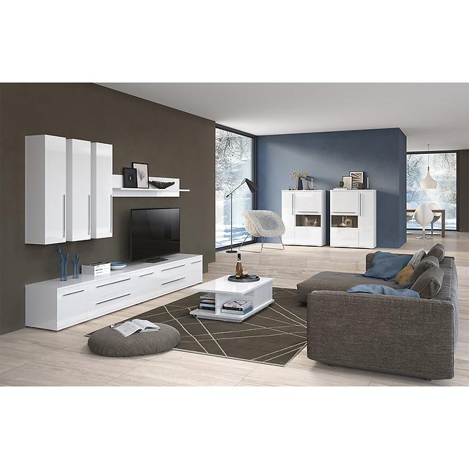 Polička Piano VP90/PN-70/KA/70 lakované crystal white