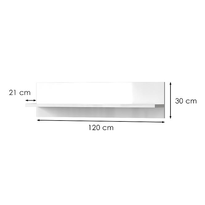 Polička Piano VP120/PN-70/KA/70 lakované crystal white
