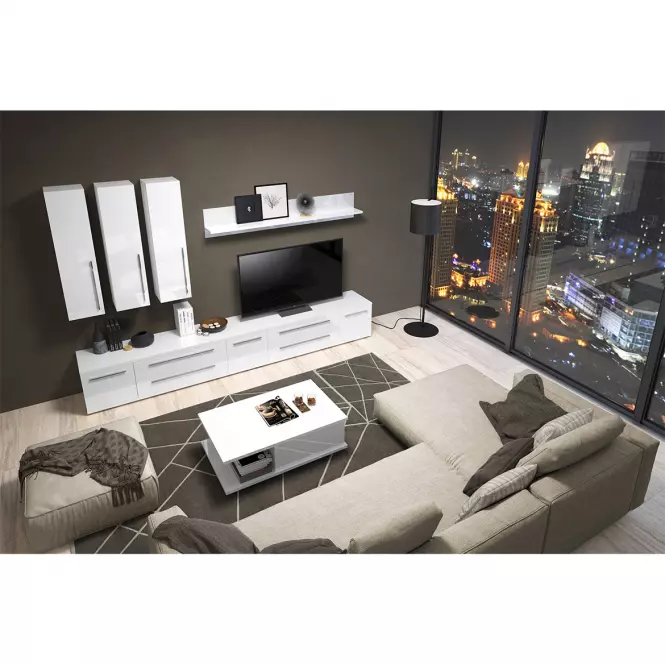 Polička Piano VP120/PN-70/KA/70 lakované crystal white