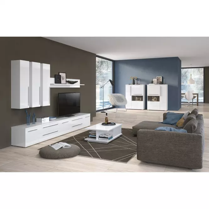 Polička Piano VP120/PN-70/KA/70 lakované crystal white