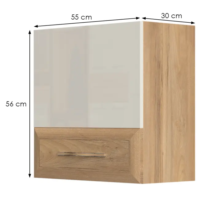 Závesná skrinka Gala VK55-1K/GL lakované pacific walnut/beige,2