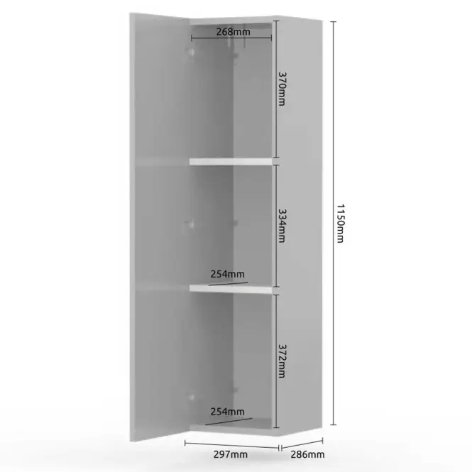 Závesná skrinka Piano VK30-1K/PN-70/KA/70 crystal white,3