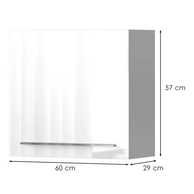 Závesná skrinka Piano VK60-1K/PN-70/KA/70 lakované crystal white,2