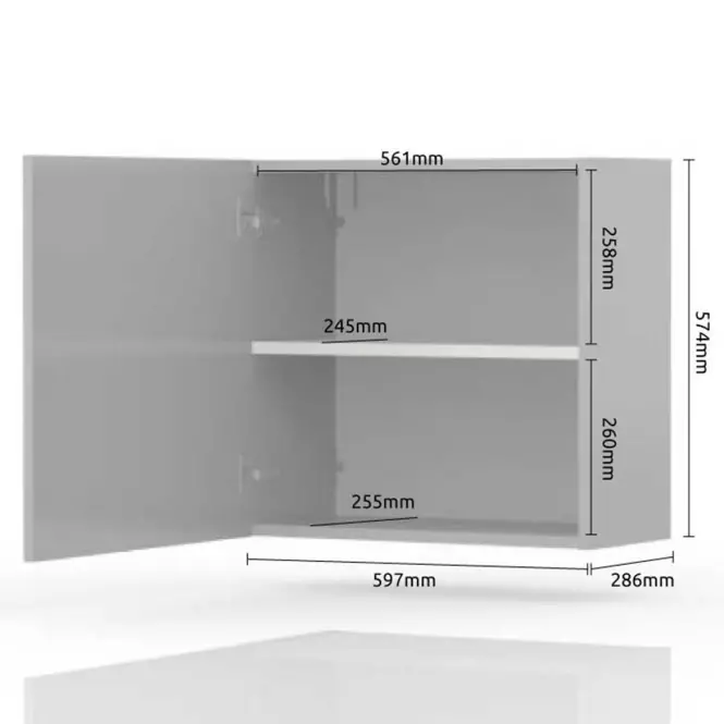 Závesná skrinka Piano VK60-1K/PN-70/KA/70 lakované crystal white