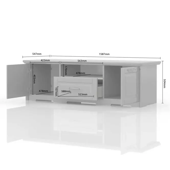 TV stolík Evergreen EG-TV polar pine/ivory,3