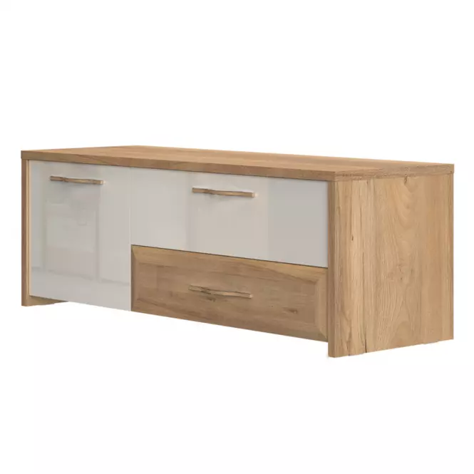 TV stolík Gala TV135-1K2F/GL lakované pacific walnut/beige