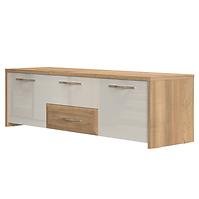 TV stolík Gala TV161-2K2F/GL lakované pacific walnut/beige