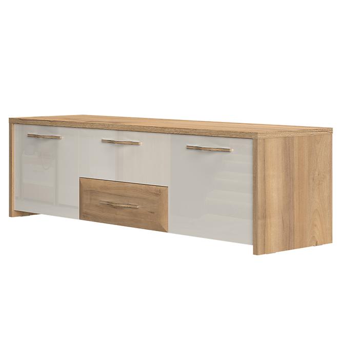 TV stolík Gala TV161-2K2F/GL lakované pacific walnut/beige