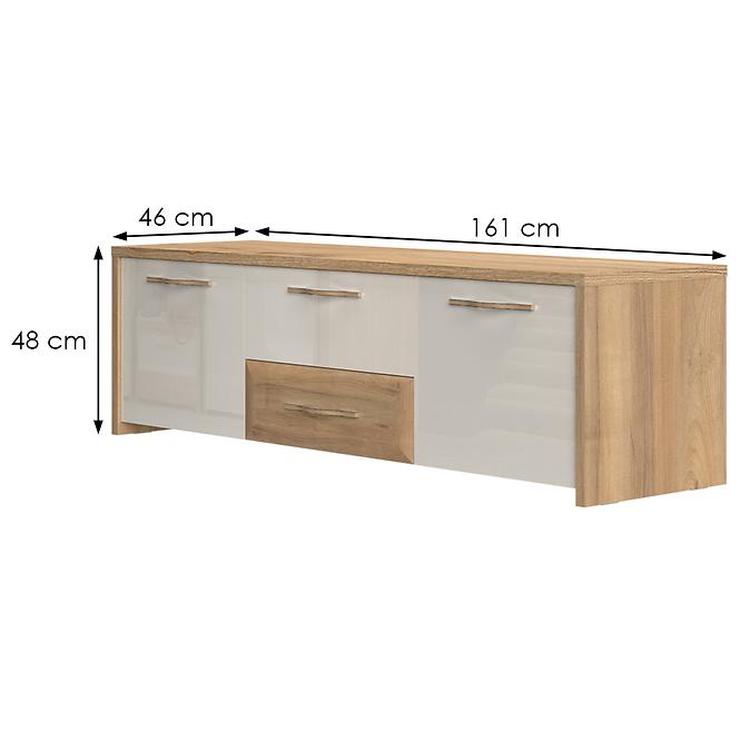 TV stolík Gala TV161-2K2F/GL lakované pacific walnut/beige