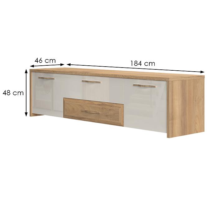 TV stolík Gala TV184-2K2F/GL lakované pacific walnut/beige