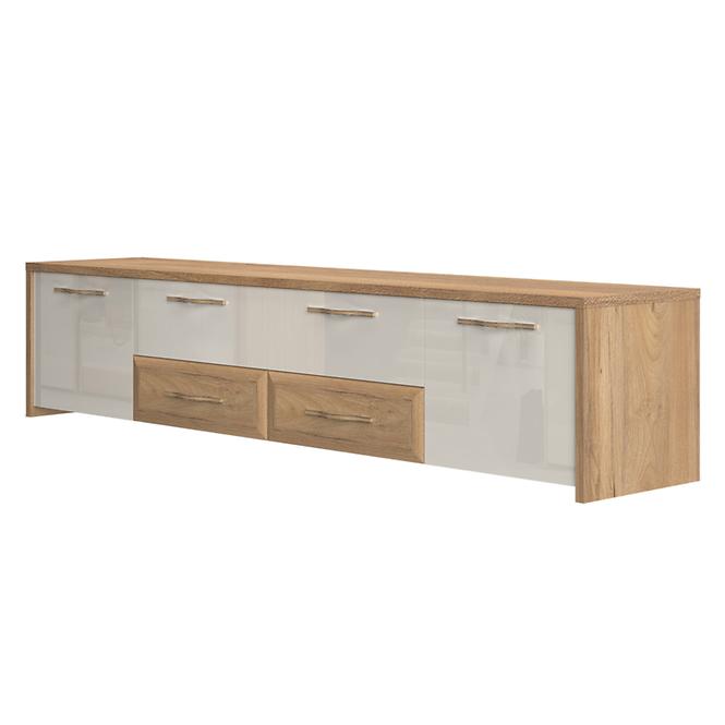 TV stolík Gala TV220-2K4F/GL lakované pacific walnut/beige