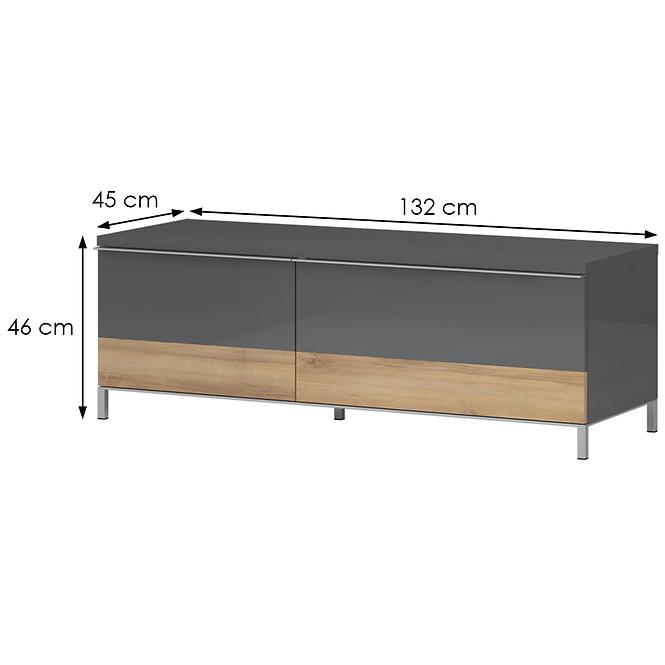 TV stolík Onyx TV130-1K1F/ON lakované anthracite/pacific walnut