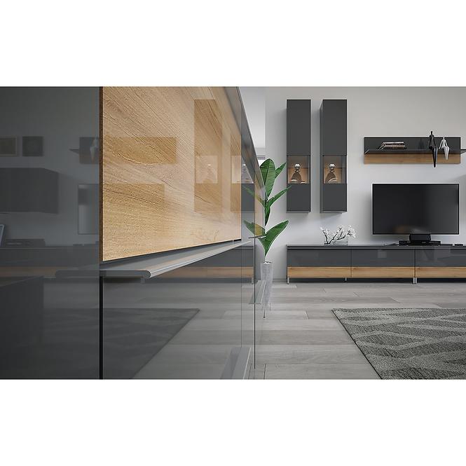 TV stolík Onyx TV130-1K1F/ON lakované anthracite/pacific walnut