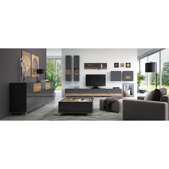 TV stolík Onyx TV130-1K1F/ON lakované anthracite/pacific walnut