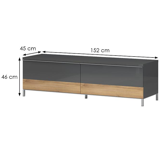 TV stolík Onyx TV150-2F/ON lakované anthracite/pacific walnut