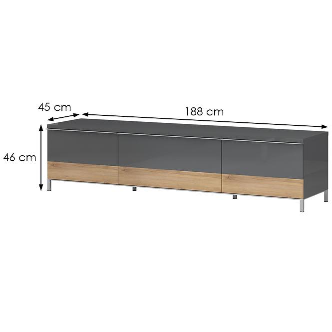 TV stolík Onyx TV180-2K1F/ON lakované anthracite/pacific walnut