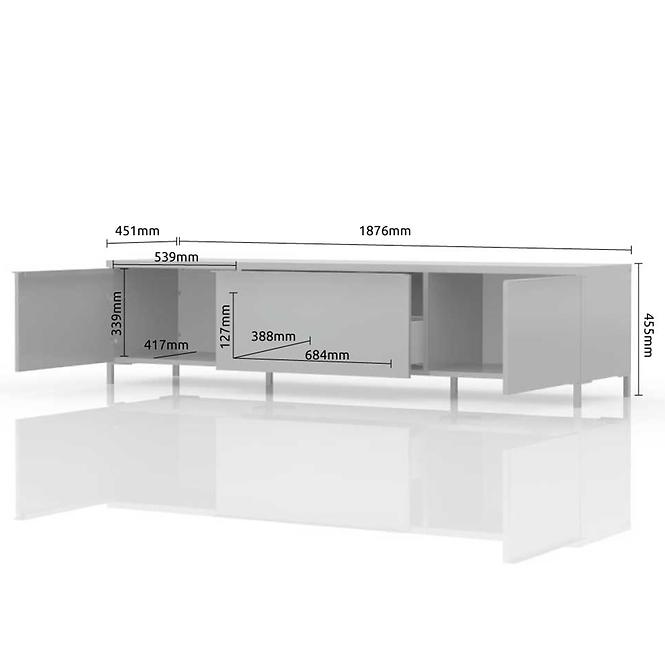 TV stolík Onyx TV180-2K1F/ON lakované anthracite/pacific walnut