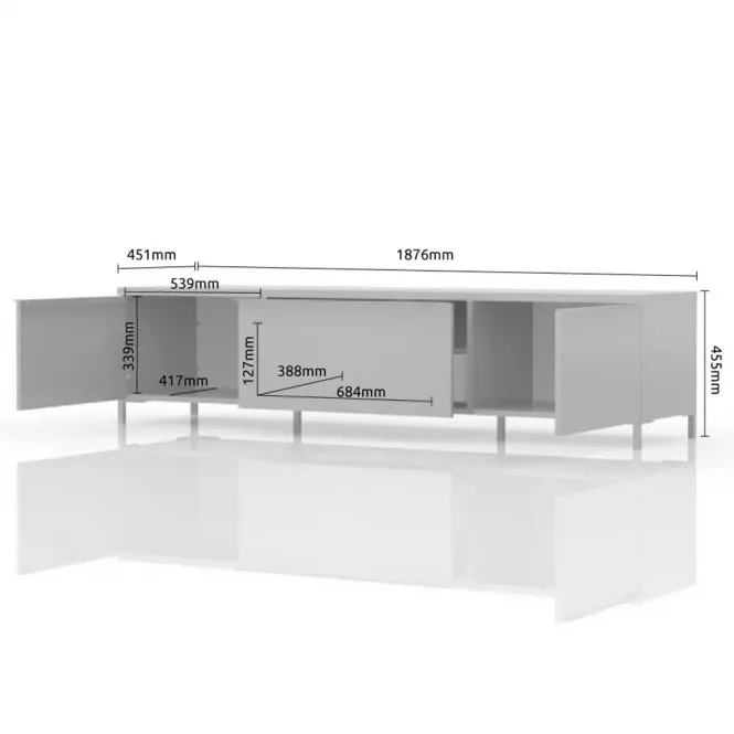 TV stolík Onyx TV180-2K1F/ON lakované anthracite/pacific walnut,3