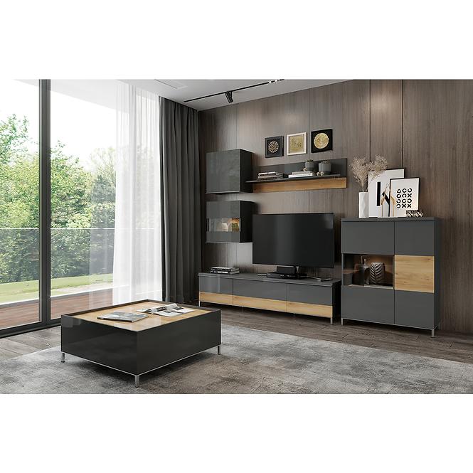 TV stolík Onyx TV180-2K1F/ON lakované anthracite/pacific walnut