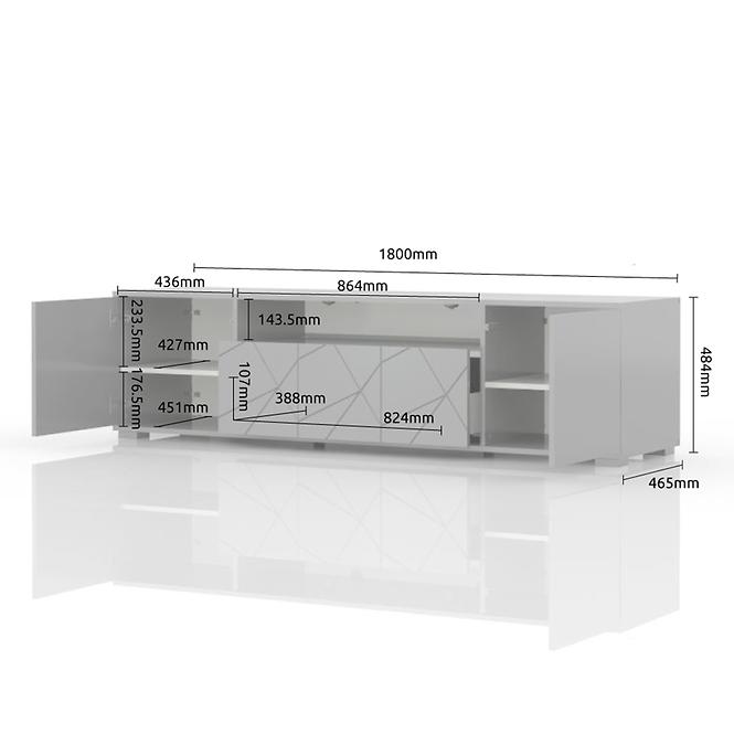 TV stolík Stela TV lakované tobacco/crystal white