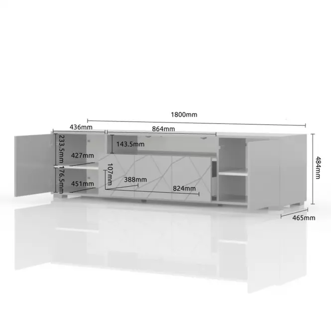 TV stolík Stela TV lakované tobacco/crystal white,3