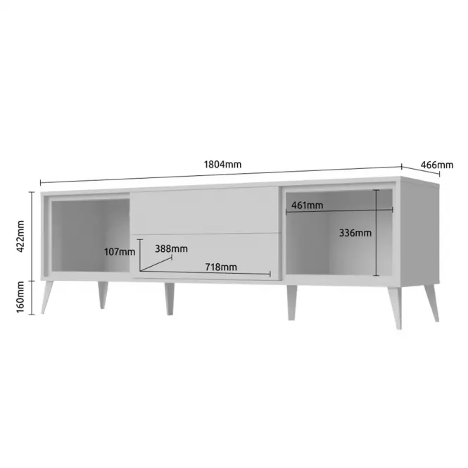 TV stolík Vida TV lakované pacific walnut/crystal white